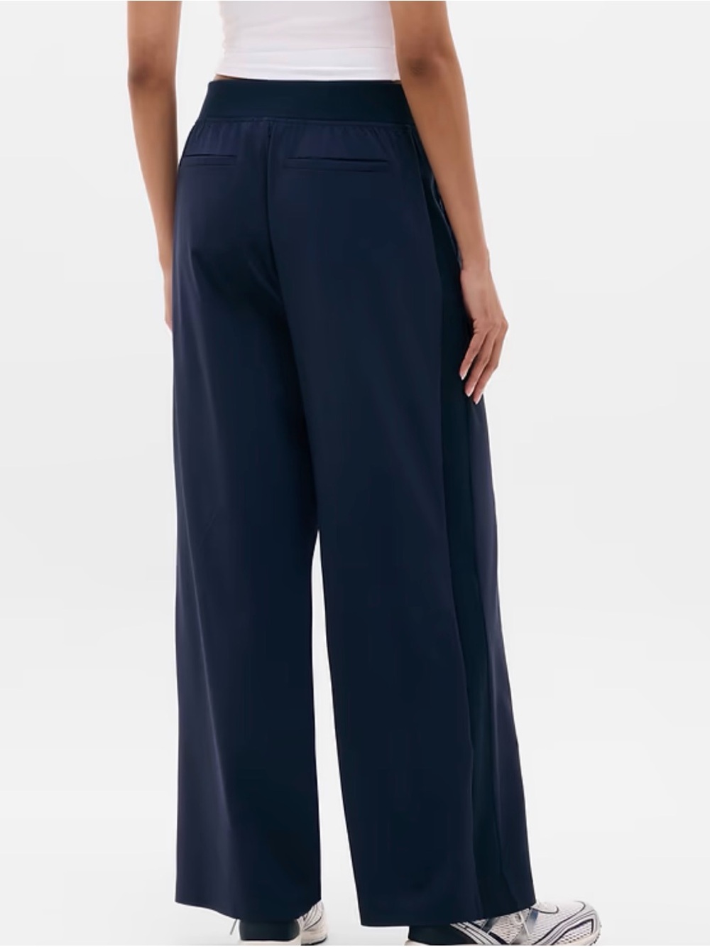 Athleta Deep Navy Wide-Leg Pull-On Pants